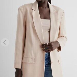 NEW Express Linen-Blend Oversized Boyfriend Blazer - size XL